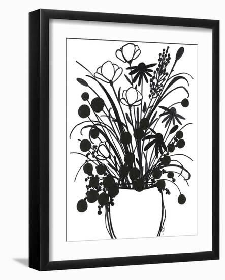 Black and White Bouquet 1-Filippo Ioco-Framed Art Print