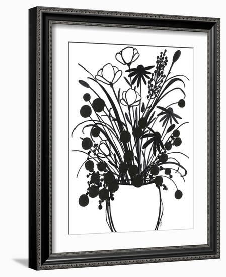 Black and White Bouquet 1-Filippo Ioco-Framed Art Print