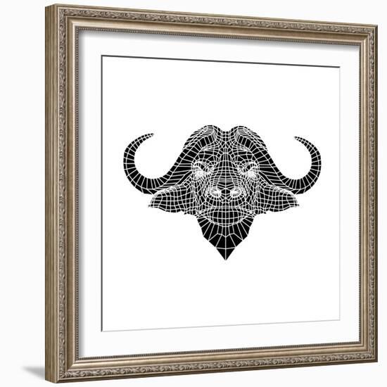 Black and White Buffalo Mesh-Lisa Kroll-Framed Art Print