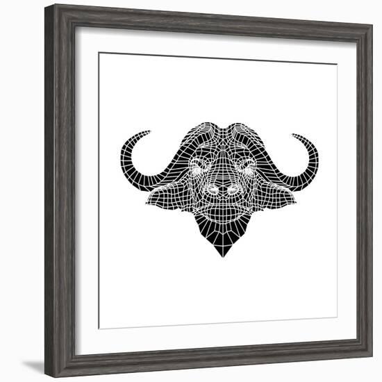 Black and White Buffalo Mesh-Lisa Kroll-Framed Art Print