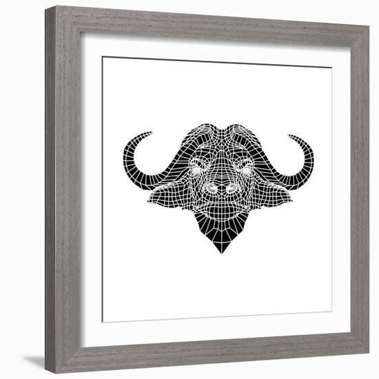 Black and White Buffalo Mesh-Lisa Kroll-Framed Art Print