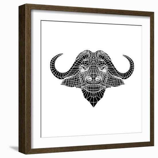 Black and White Buffalo Mesh-Lisa Kroll-Framed Art Print