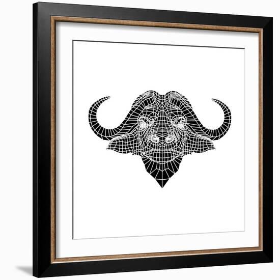 Black and White Buffalo Mesh-Lisa Kroll-Framed Art Print