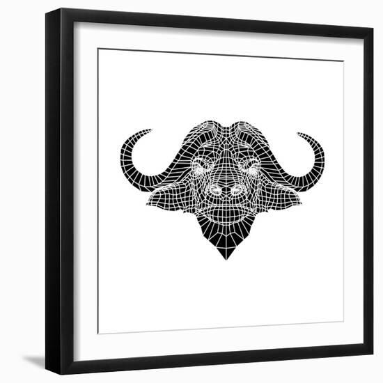 Black and White Buffalo Mesh-Lisa Kroll-Framed Art Print