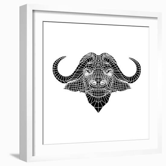 Black and White Buffalo Mesh-Lisa Kroll-Framed Art Print