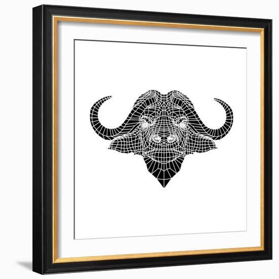 Black and White Buffalo Mesh-Lisa Kroll-Framed Art Print