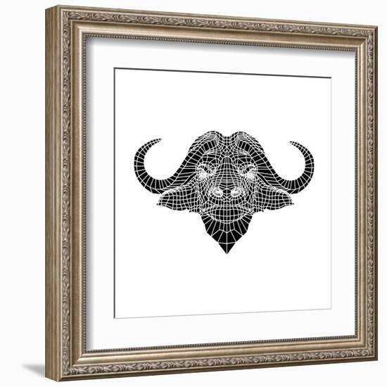 Black and White Buffalo Mesh-Lisa Kroll-Framed Art Print