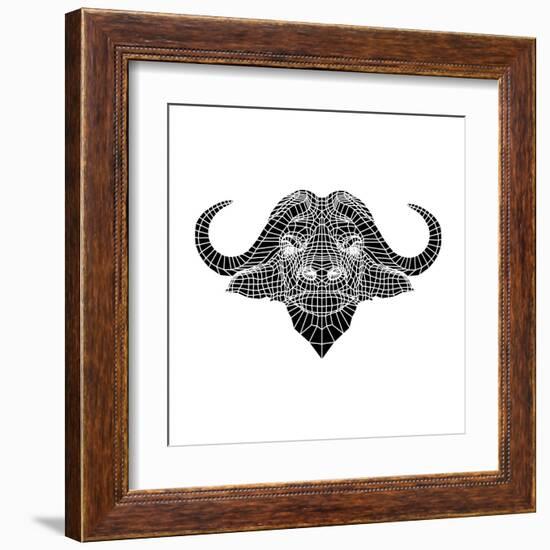 Black and White Buffalo Mesh-Lisa Kroll-Framed Art Print