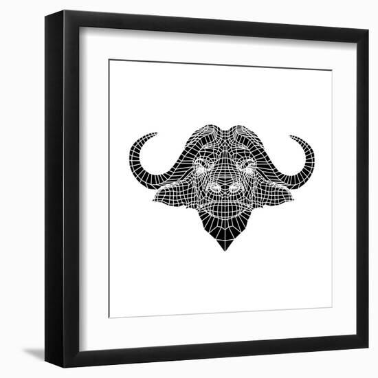 Black and White Buffalo Mesh-Lisa Kroll-Framed Art Print