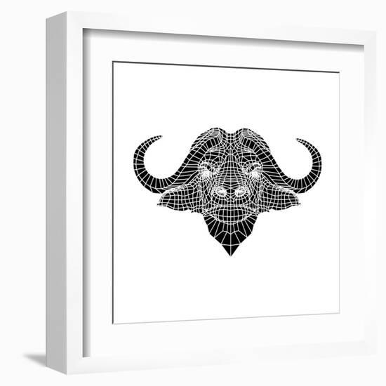 Black and White Buffalo Mesh-Lisa Kroll-Framed Art Print