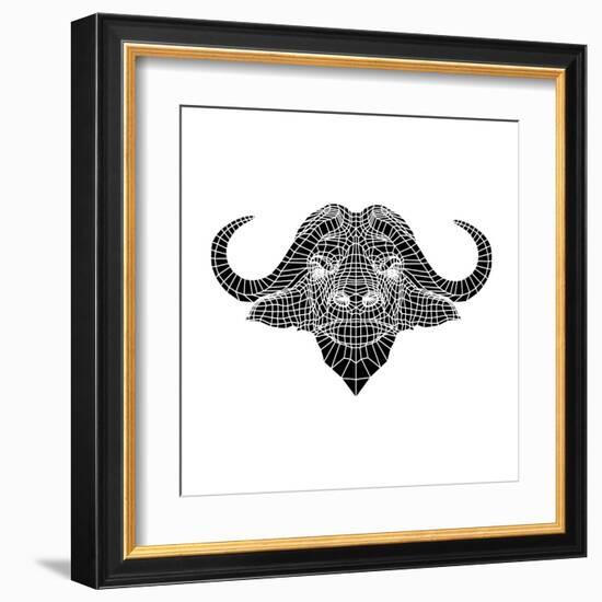 Black and White Buffalo Mesh-Lisa Kroll-Framed Art Print