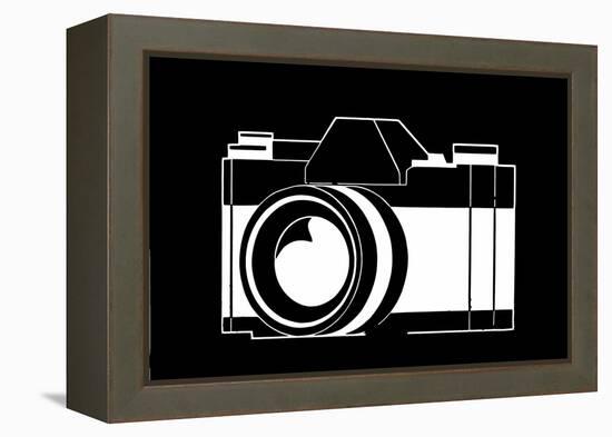 Black and White Camera-null-Framed Stretched Canvas