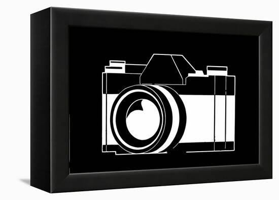 Black and White Camera-null-Framed Stretched Canvas