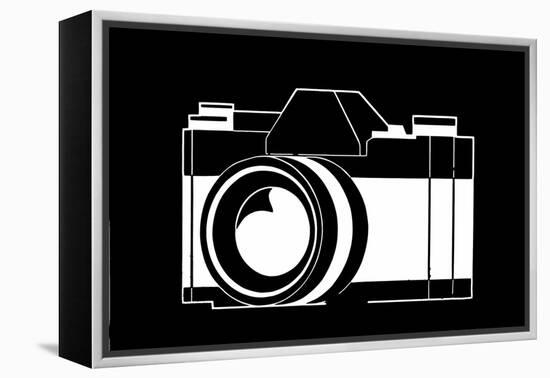 Black and White Camera-null-Framed Stretched Canvas