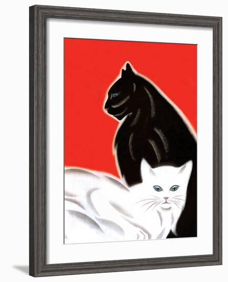 Black and White Cat-Frank Mcintosh-Framed Art Print