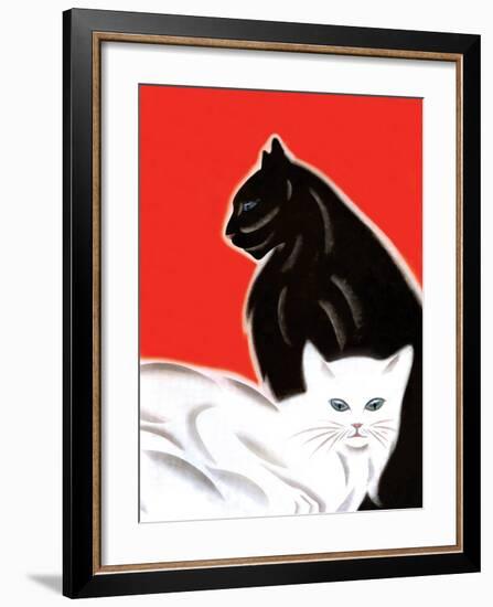 Black and White Cat-Frank Mcintosh-Framed Art Print