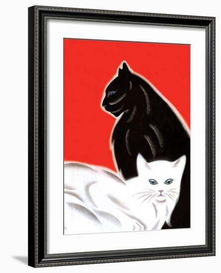 Black and White Cat-Frank Mcintosh-Framed Art Print