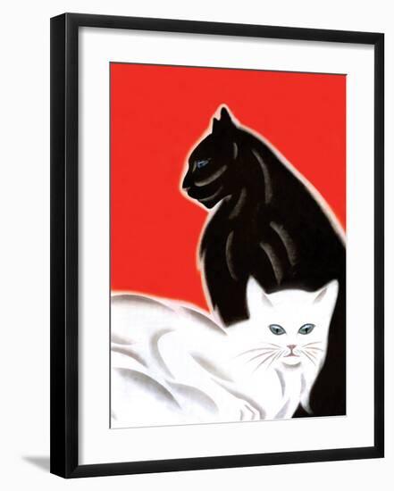 Black and White Cat-Frank Mcintosh-Framed Art Print