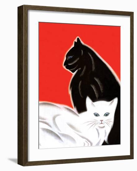 Black and White Cat-Frank Mcintosh-Framed Art Print