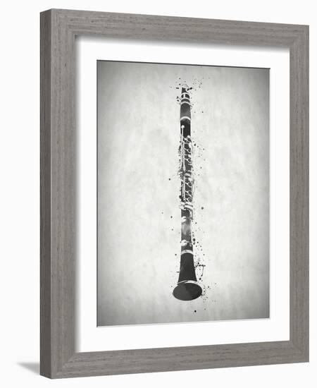 Black and White Clarinet-Dan Sproul-Framed Art Print