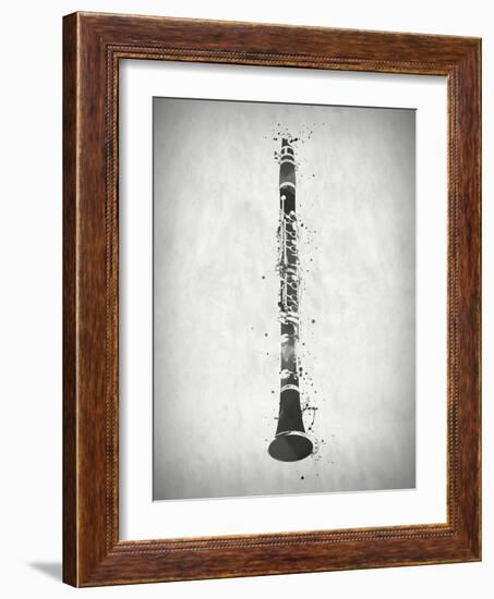 Black and White Clarinet-Dan Sproul-Framed Art Print