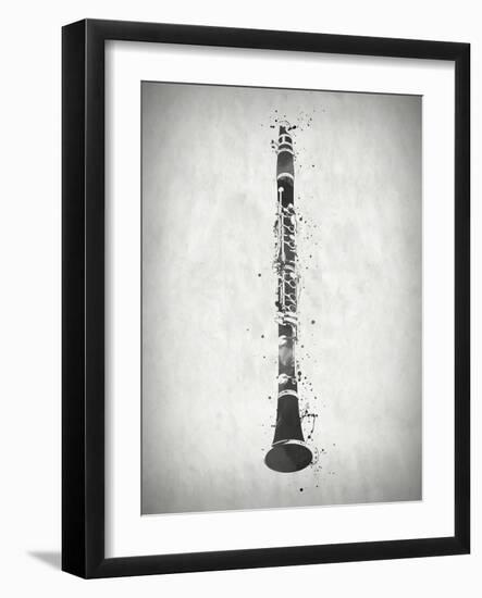 Black and White Clarinet-Dan Sproul-Framed Art Print