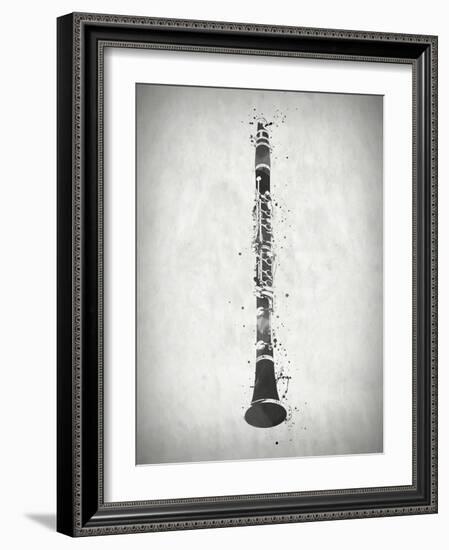 Black and White Clarinet-Dan Sproul-Framed Art Print