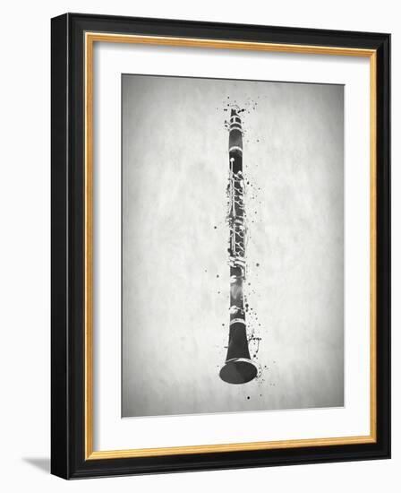 Black and White Clarinet-Dan Sproul-Framed Art Print