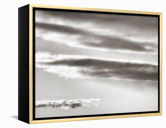 Black and white cloud formatio-Savanah Plank-Framed Stretched Canvas