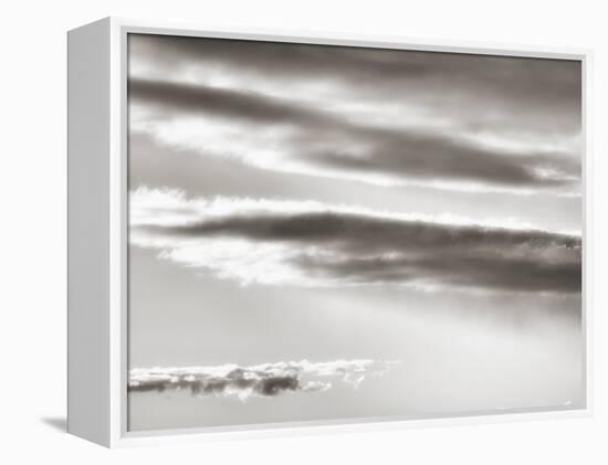 Black and white cloud formatio-Savanah Plank-Framed Stretched Canvas