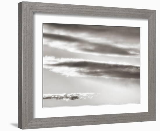 Black and white cloud formatio-Savanah Plank-Framed Photo