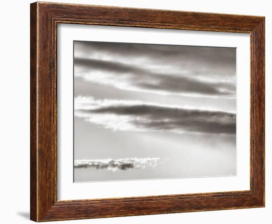 Black and white cloud formatio-Savanah Plank-Framed Photo