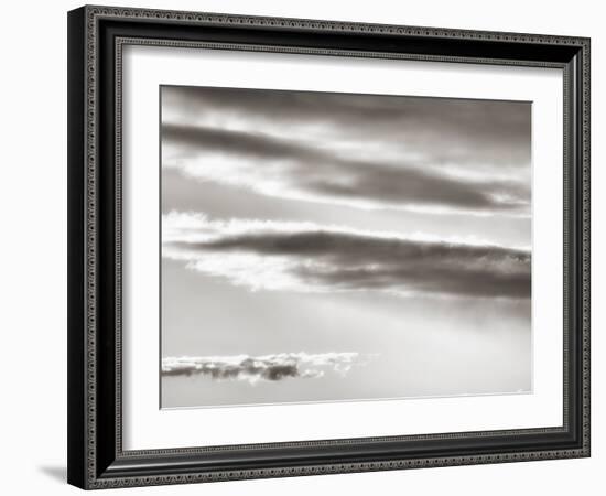 Black and white cloud formatio-Savanah Plank-Framed Photo