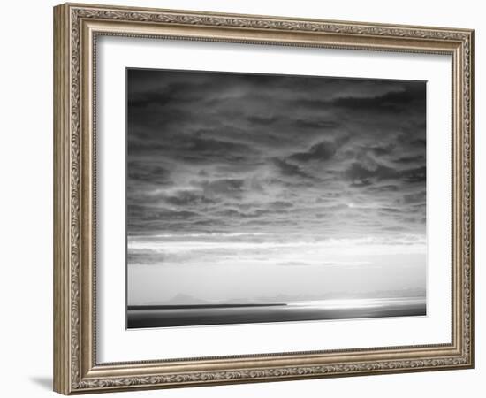 Black and white cloud formatio-Savanah Plank-Framed Photo