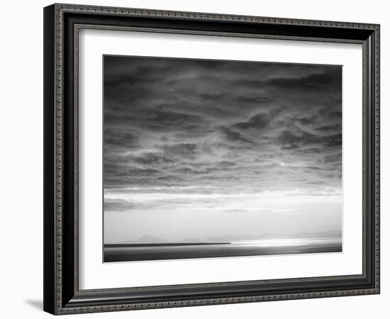 Black and white cloud formatio-Savanah Plank-Framed Photo