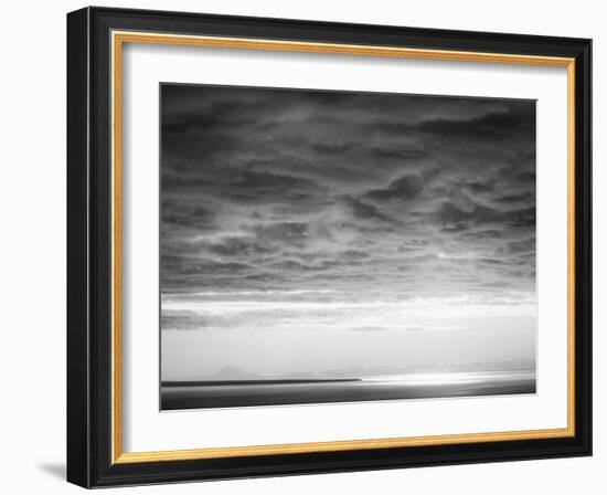 Black and white cloud formatio-Savanah Plank-Framed Photo