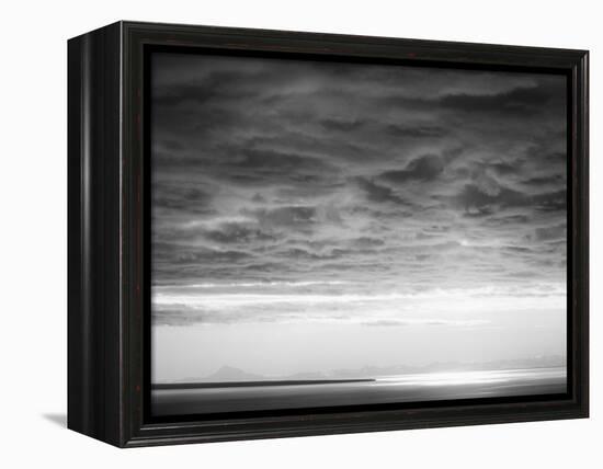 Black and white cloud formatio-Savanah Plank-Framed Stretched Canvas