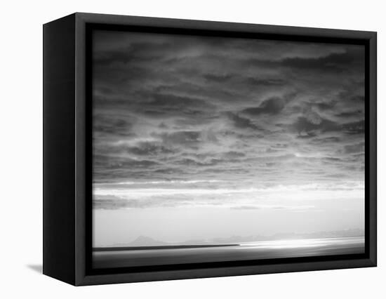 Black and white cloud formatio-Savanah Plank-Framed Stretched Canvas