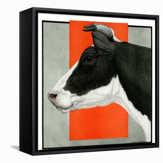 "Black and White Cow in Profile,"July 21, 1923-Charles Bull-Framed Premier Image Canvas