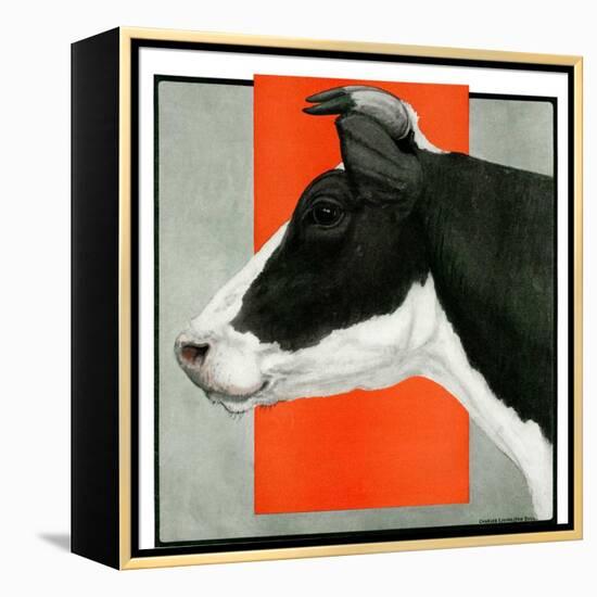 "Black and White Cow in Profile,"July 21, 1923-Charles Bull-Framed Premier Image Canvas