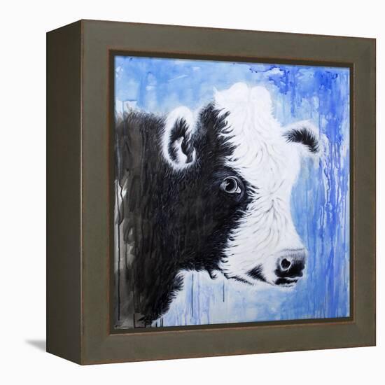 Black and White Cow-Michelle Faber-Framed Premier Image Canvas