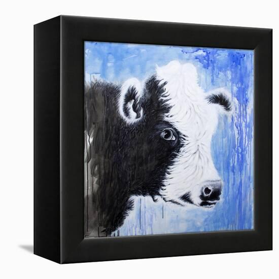 Black and White Cow-Michelle Faber-Framed Premier Image Canvas