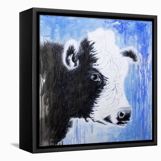 Black and White Cow-Michelle Faber-Framed Premier Image Canvas