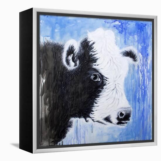 Black and White Cow-Michelle Faber-Framed Premier Image Canvas