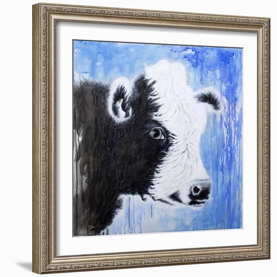 Black and White Cow-Michelle Faber-Framed Giclee Print