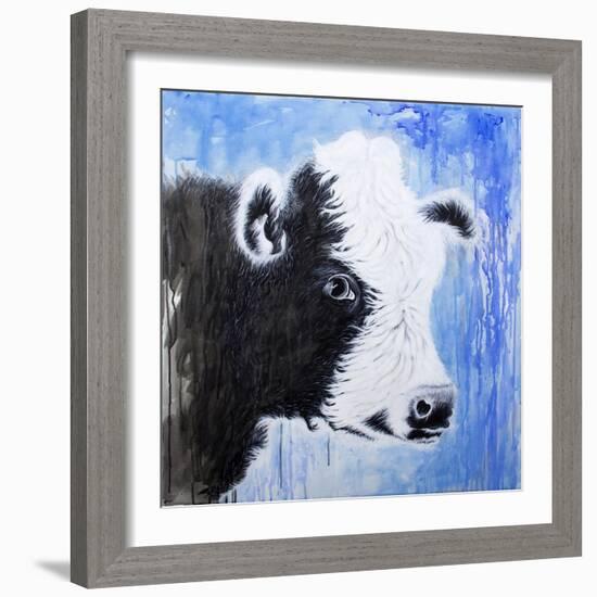 Black and White Cow-Michelle Faber-Framed Giclee Print