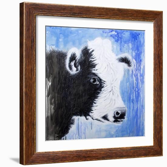 Black and White Cow-Michelle Faber-Framed Giclee Print