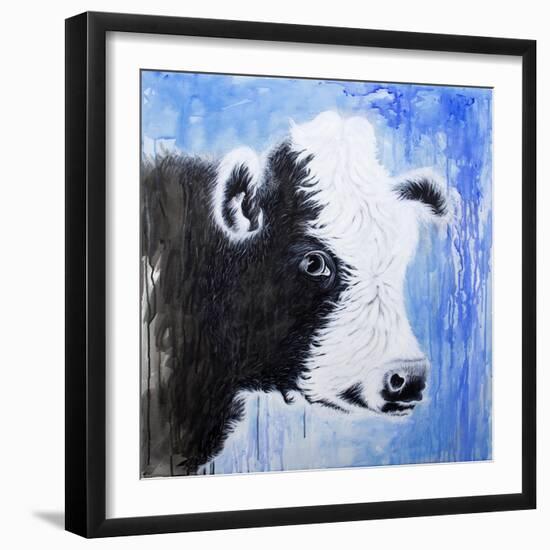 Black and White Cow-Michelle Faber-Framed Giclee Print