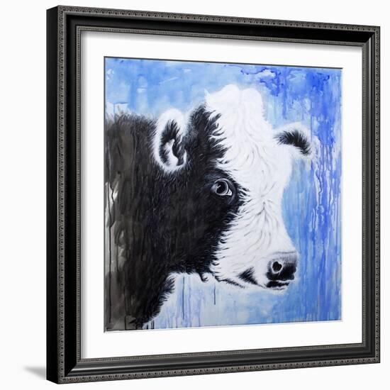 Black and White Cow-Michelle Faber-Framed Giclee Print