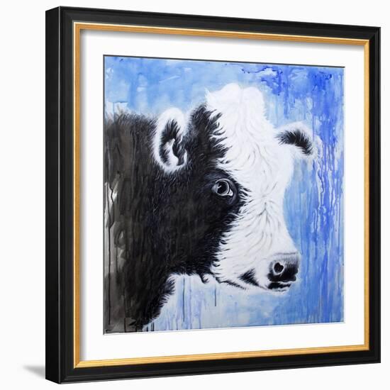 Black and White Cow-Michelle Faber-Framed Giclee Print